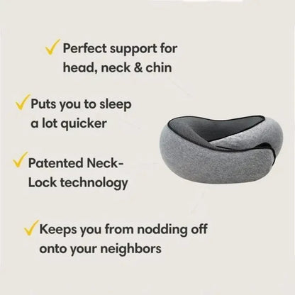 Ergonomic Memory Foam U-Shaped Travel Neck Pillow – Portable, Adjustable, and Comfortable