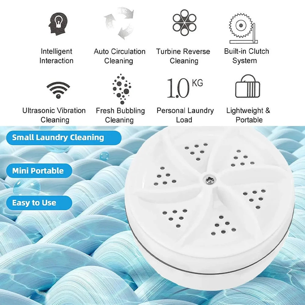 Compact USB-Powered Mini Washing Machine – Ideal for Travel, Delicates, and More