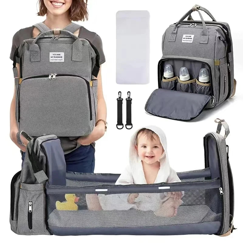 Foldable Diaper Bag with Changing Station – Spacious, Insulated, and Travel-Ready