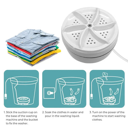 Compact USB-Powered Mini Washing Machine – Ideal for Travel, Delicates, and More