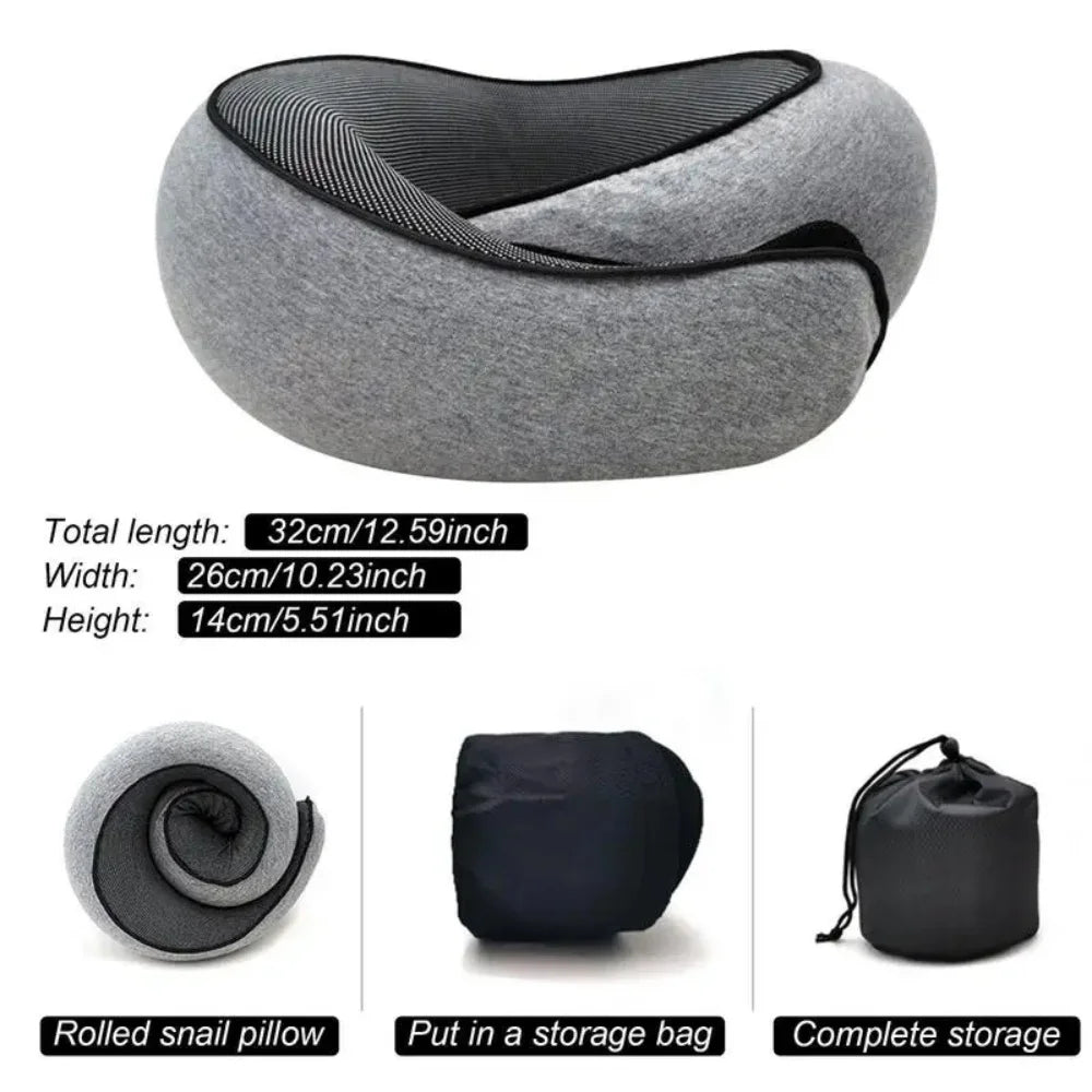 Ergonomic Memory Foam U-Shaped Travel Neck Pillow – Portable, Adjustable, and Comfortable