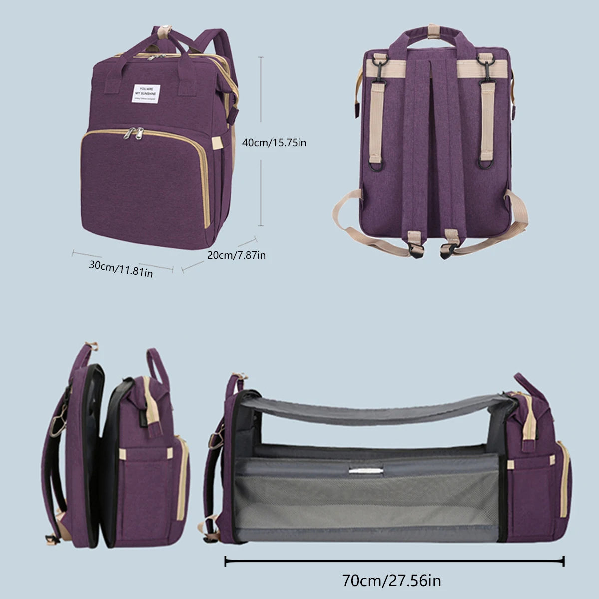 Foldable Diaper Bag with Changing Station – Spacious, Insulated, and Travel-Ready