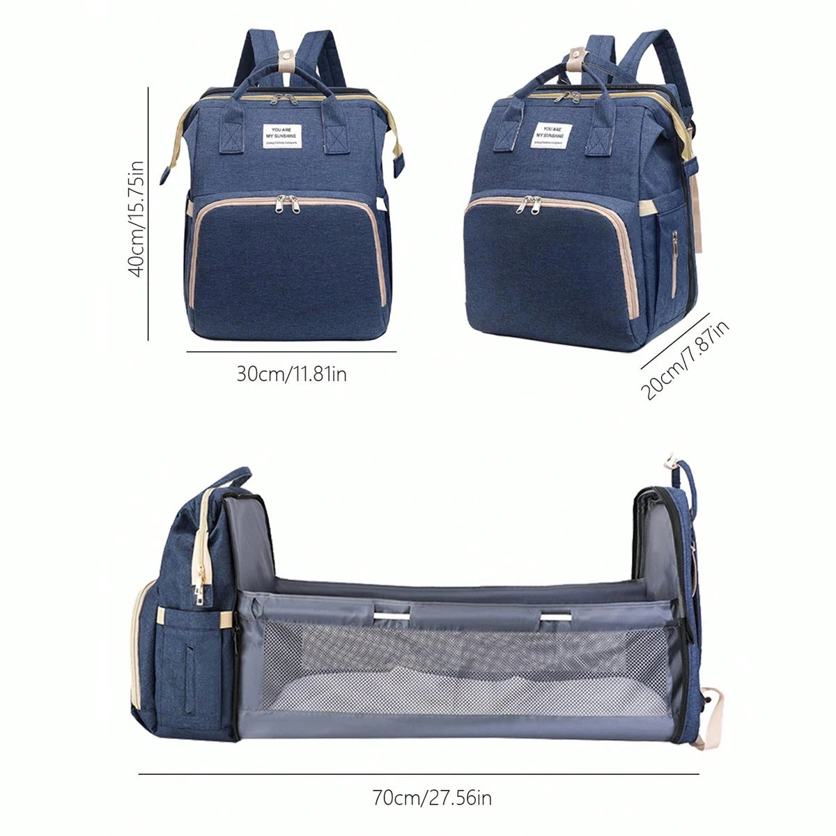 Foldable Diaper Bag with Changing Station – Spacious, Insulated, and Travel-Ready