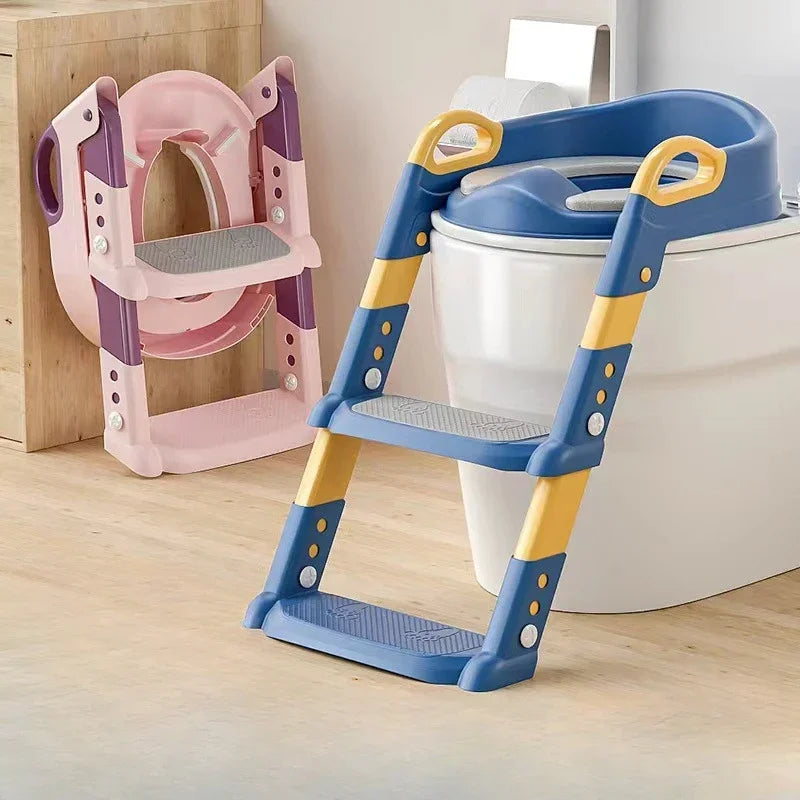 Children'S Toilet Seat Stairway Baby Boys and Girls Toilet Folding Stand Step Stool Children'S Step Toilet Seat Ring