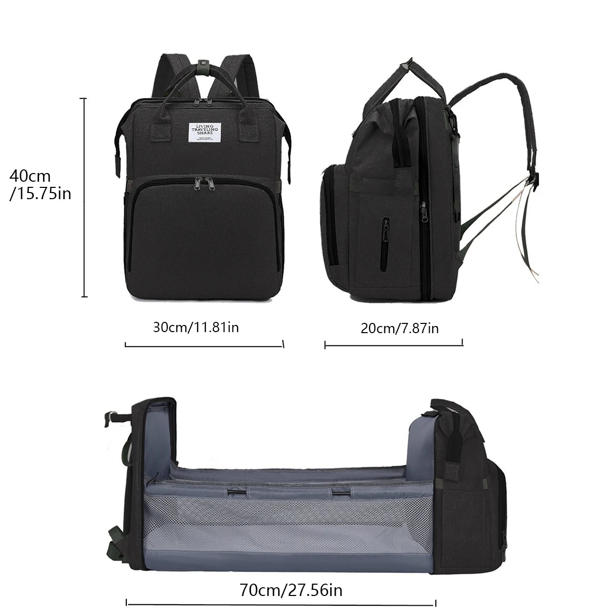 Foldable Diaper Bag with Changing Station – Spacious, Insulated, and Travel-Ready